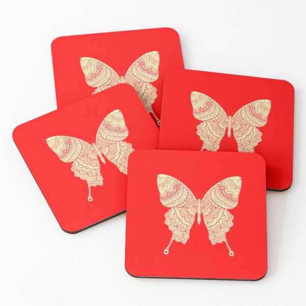 Item preview, YELLOW AND  RED MANDALA BUTTERFLY designed and sold by RetroPlaceee.