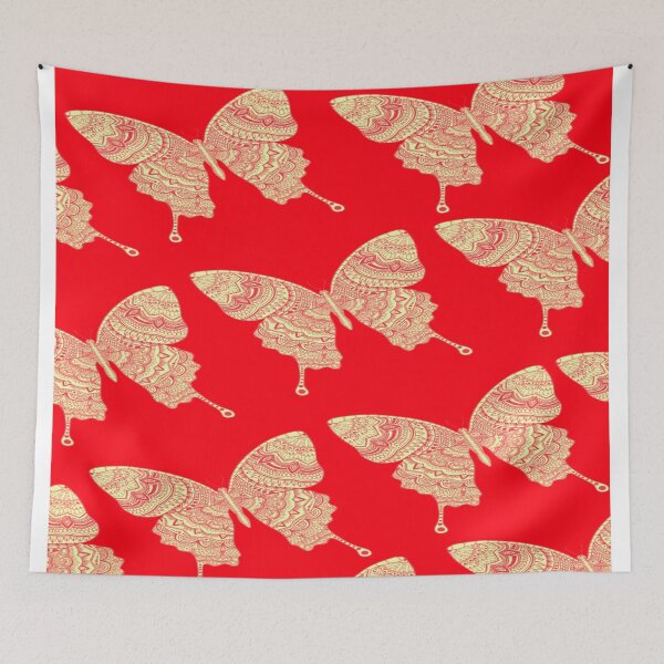 Item preview, MARIPOSA MANDALA AMARILLA Y ROJA designed and sold by RetroPlaceee.