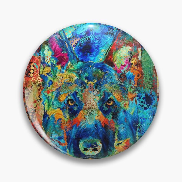 Item preview, Bright Fun Colorful German Shepherd Dog Art designed and sold by Sharon Cummings Art.