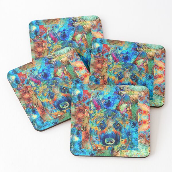Item preview, Bright Fun Colorful German Shepherd Dog Art designed and sold by Sharon Cummings Art.