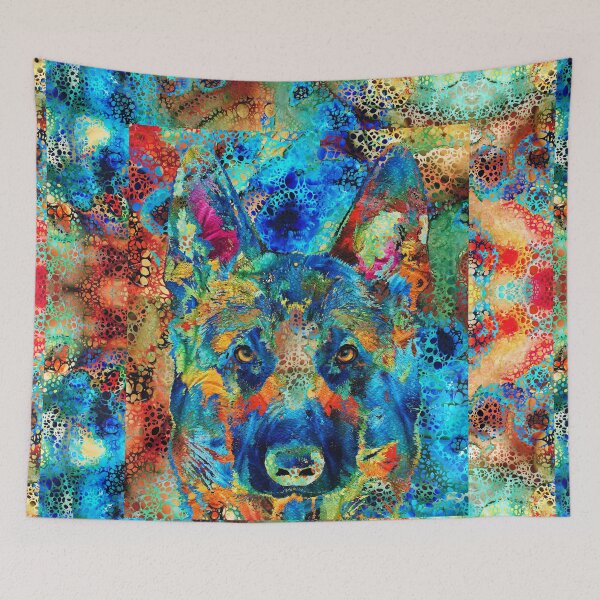 Item preview, Bright Fun Colorful German Shepherd Dog Art designed and sold by Sharon Cummings Art.