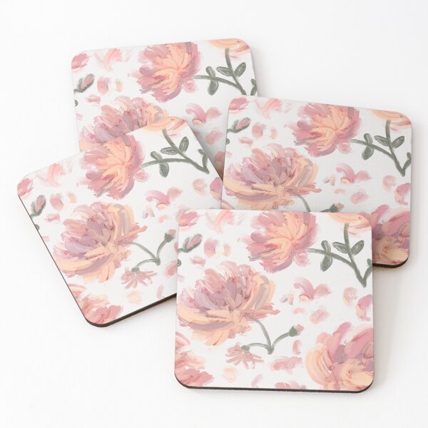 Item preview, Hand Painted Soft Pink Flower on White Background designed and sold by cozycaroline.