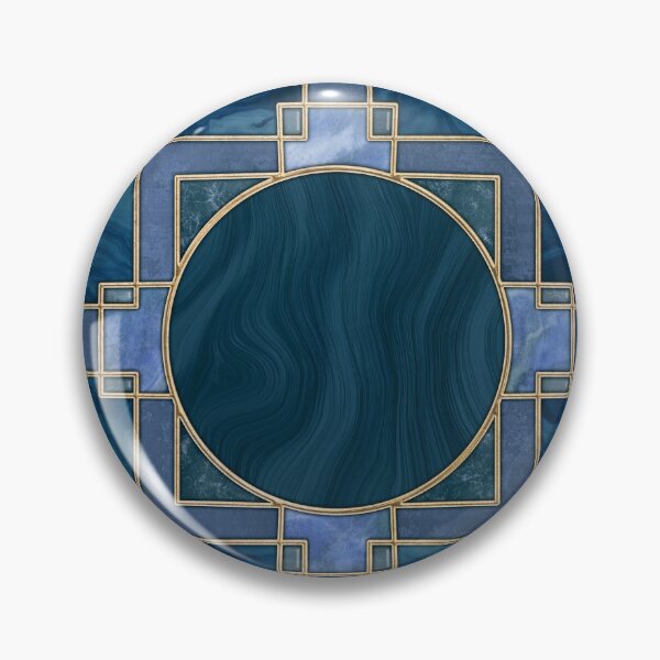 Item preview, Stained Glass Art Deco Design Navy Blue And Gold designed and sold by artsandsoul.