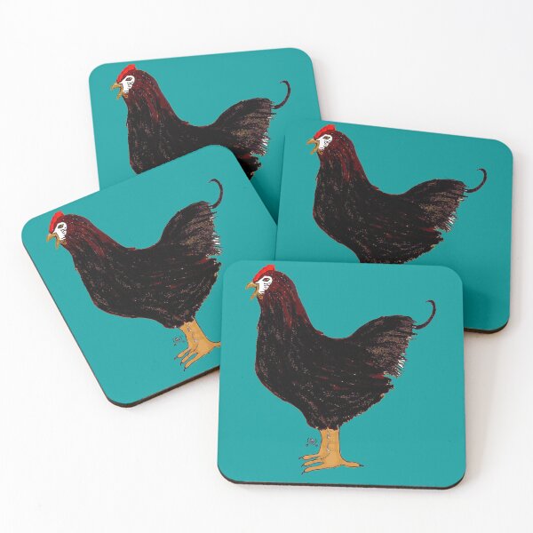 Item preview, Black Spanish Rooster on Veridian green designed and sold by Eejee-SK.