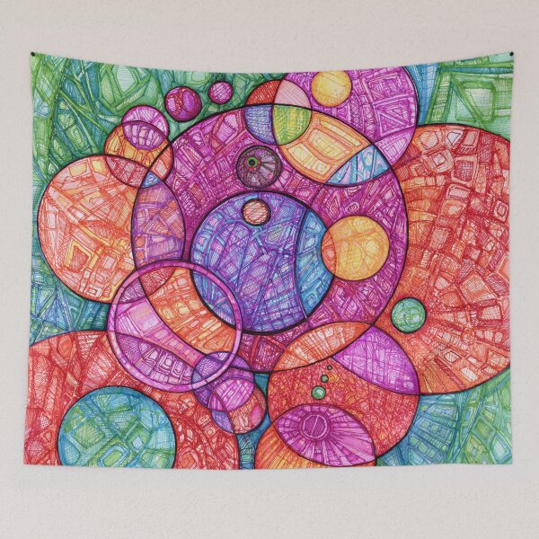 Item preview, Vibrant Circles Rainbow Doodle designed and sold by Dawn Anthes.