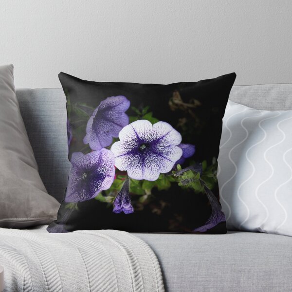 Purple Petunia Throw Pillow