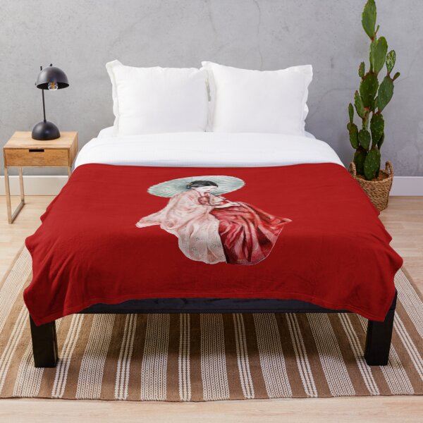 Item preview, Geisha en kimono rojo sosteniendo un paraguas designed and sold by MagicStrawberry.