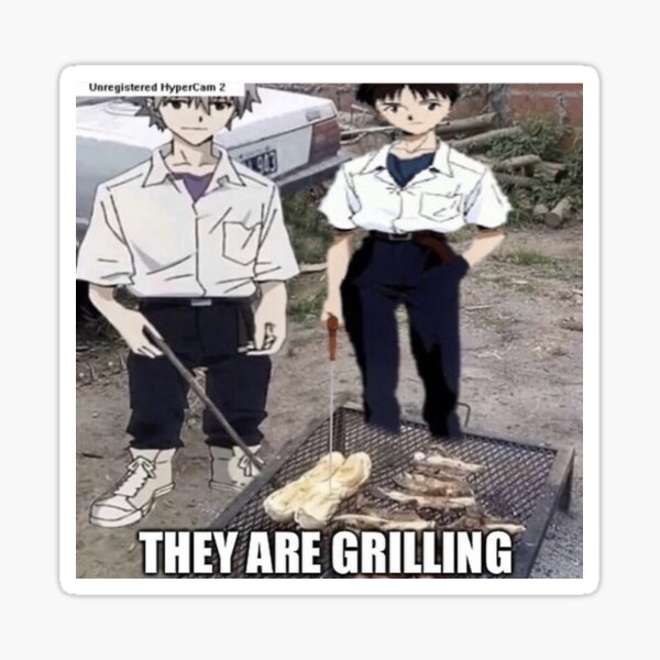 they are grilling Sticker