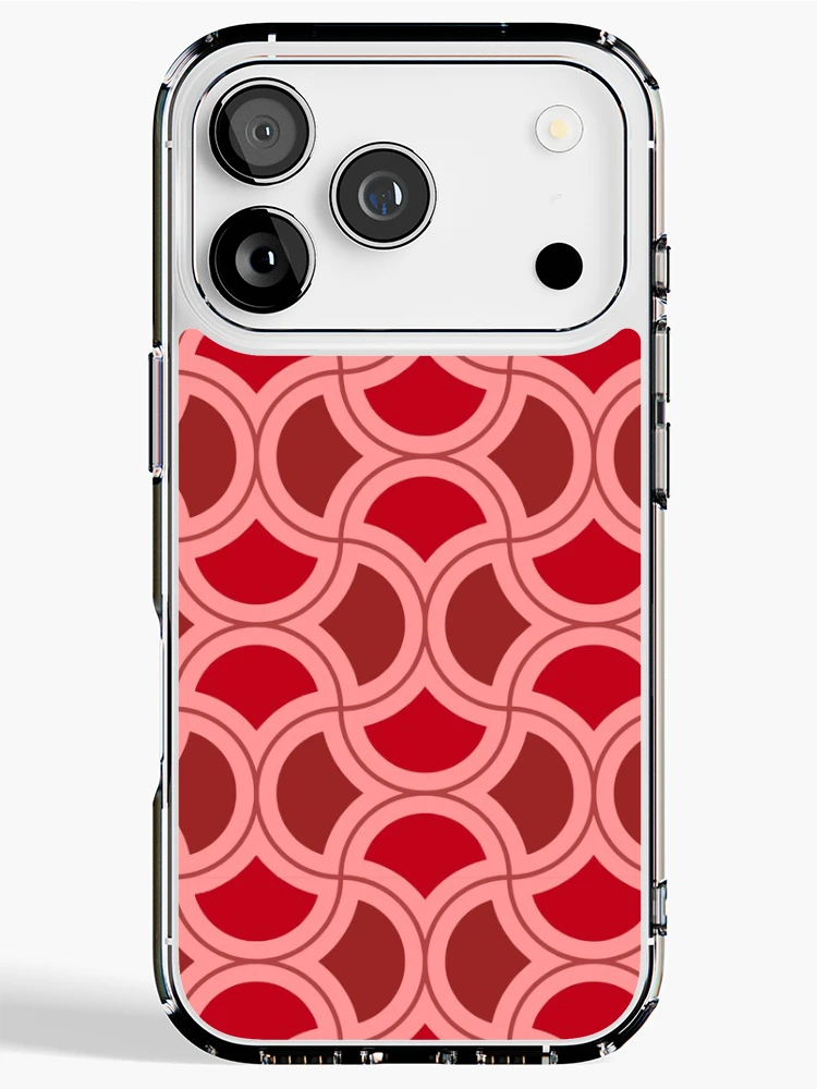 Thumbnail 1 of 5, iPhone Case, Curvy Red Pattern designed and sold by MehranZetzsche.
