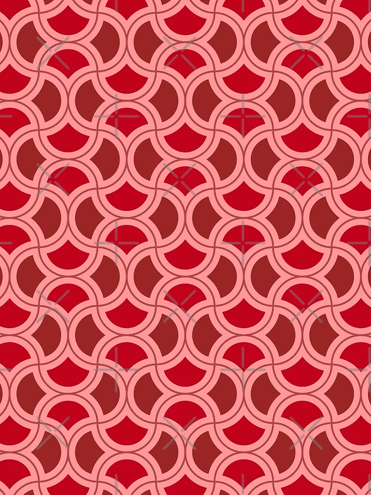 Thumbnail 3 of 3, Scarf, Curvy Red Pattern designed and sold by MehranZetzsche.