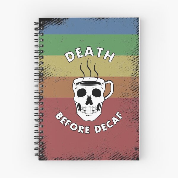 Item preview, Death Before Decaf Rainbow Skull designed and sold by CitricDreams.