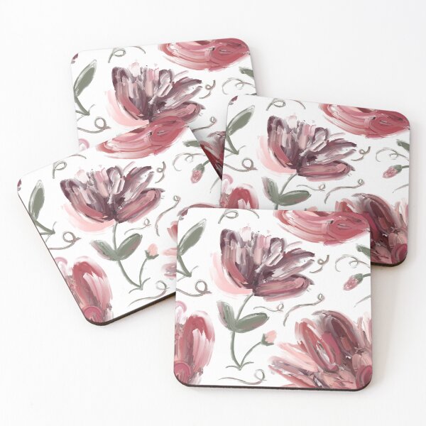 Item preview, Hand Painted Soft Pink Flower on White Background designed and sold by cozycaroline.