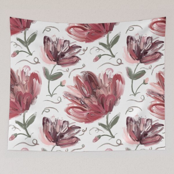 Item preview, Hand Painted Soft Pink Flower on White Background designed and sold by cozycaroline.