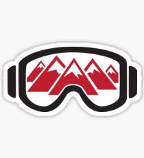 Reflected Mountains in Ski Goggles Sticker
