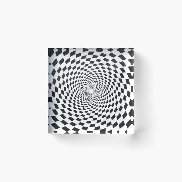 Hypnotic Spiral Pattern Visual Illusion Acrylic Block