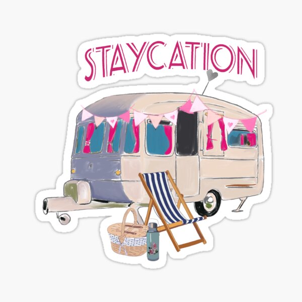 Aperçu de l'œuvre Caravane Vintage Staycation créée et vendue par Leatextileart.