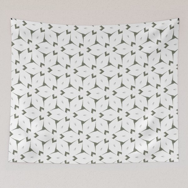 Item preview, Hand Painted Geometric Green Stems on White Background designed and sold by cozycaroline.