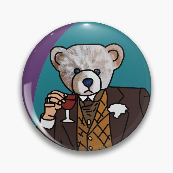 Item preview, Bear In Suit Drinking Wine Portrait designed and sold by ellenhenry.