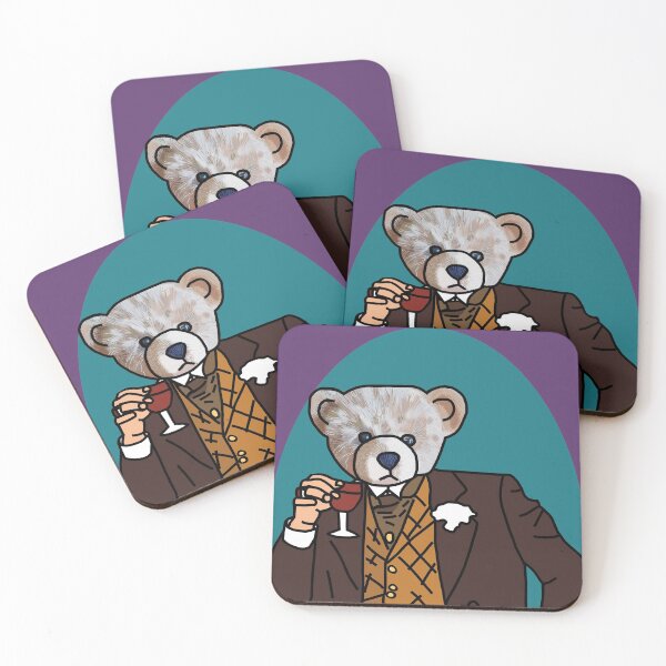 Item preview, Bear In Suit Drinking Wine Portrait designed and sold by ellenhenry.