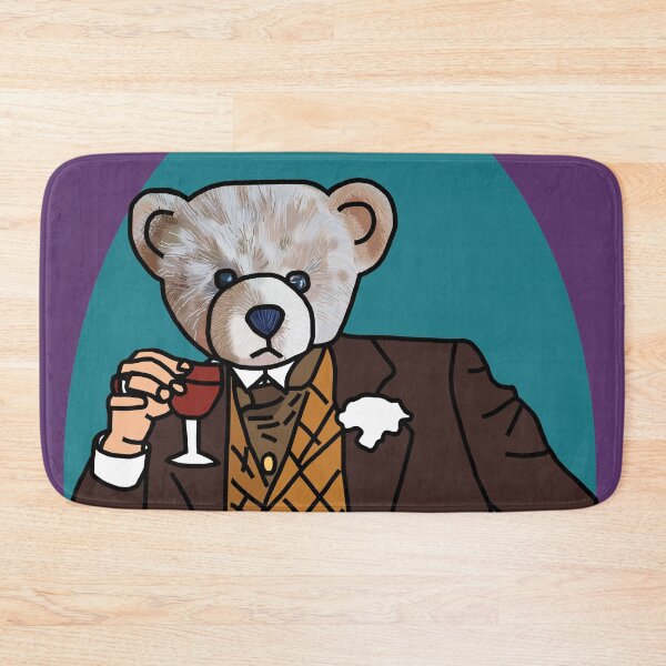 Item preview, Bear In Suit Drinking Wine Portrait designed and sold by ellenhenry.