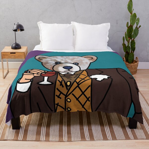 Item preview, Bear In Suit Drinking Wine Portrait designed and sold by ellenhenry.
