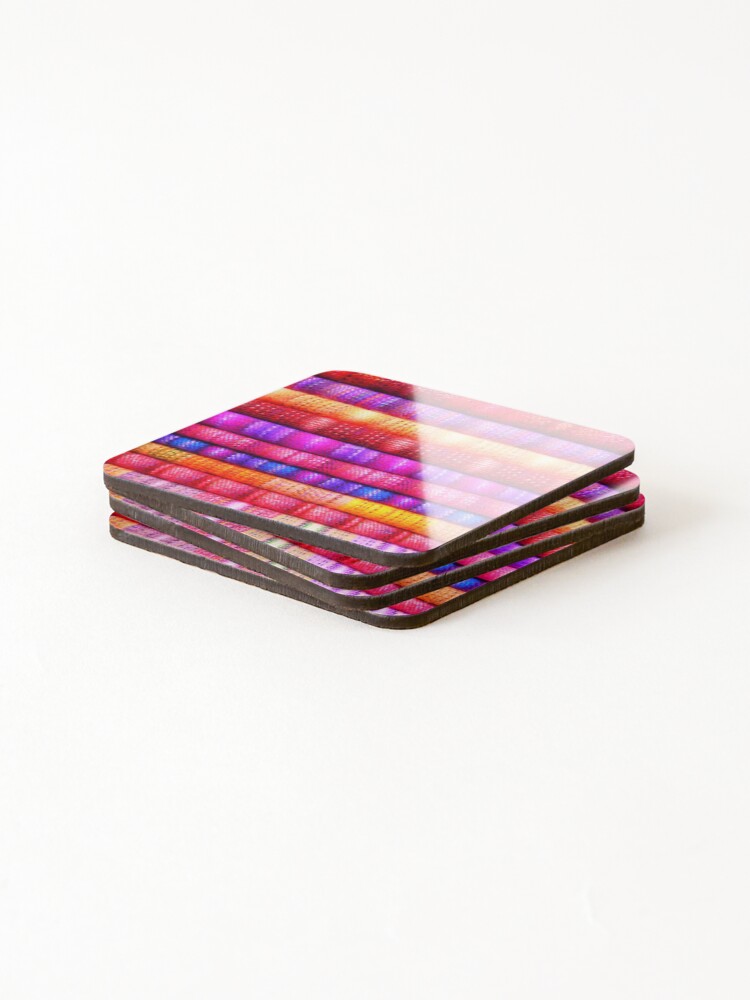 Thumbnail 4 of 5, Coasters (Set of 4), Beautiful Multicolor Textiles designed and sold by RBCOOLSHOP.