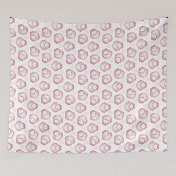 Item preview, Hand Painted Geometric Pink Pattern on White Background designed and sold by cozycaroline.