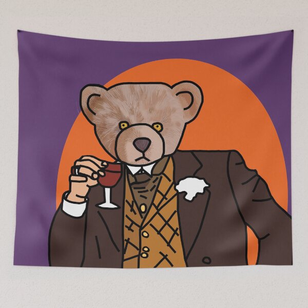Item preview, Memes Fun Portrait of Bear Drinking Wine designed and sold by ellenhenry.