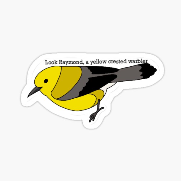 Item preview, Look Raymond, a yellow crested warbler designed and sold by BrookBallet.