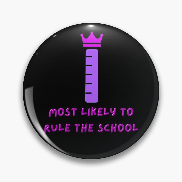 Item preview, Most likely to rule the school: cute crowned ruler pun (pink & purple) designed and sold by NerdyChibi.