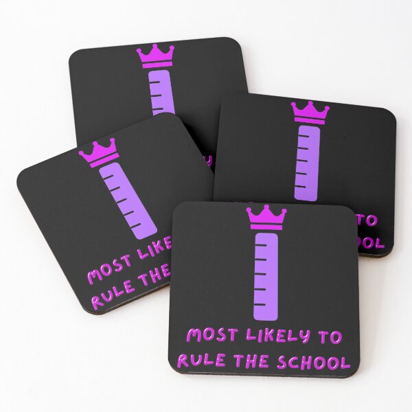Item preview, Most likely to rule the school: cute crowned ruler pun (pink & purple) designed and sold by NerdyChibi.