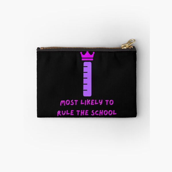 Item preview, Most likely to rule the school: cute crowned ruler pun (pink & purple) designed and sold by NerdyChibi.