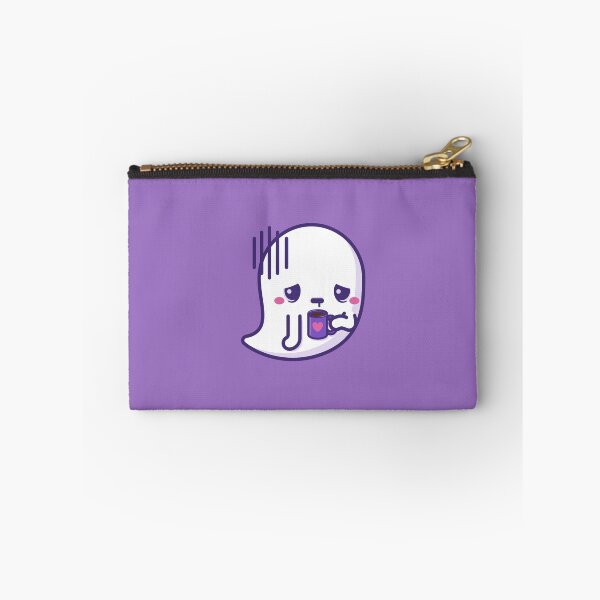 Item preview, Fantasma kawaii cansado con taza de café designed and sold by SugarNBones.