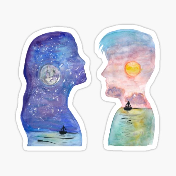 Night and Day Sticker
