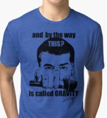 Science Mic Drop (light background) Tri-blend T-Shirt