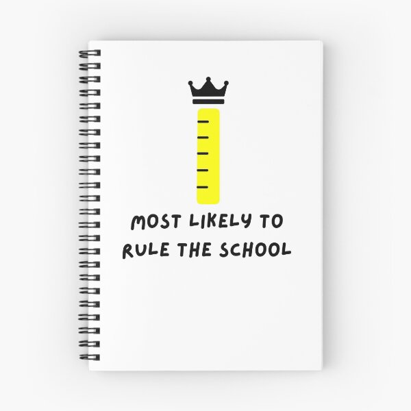 Item preview, Most likely to rule the school: cute crowned ruler pun (yellow) designed and sold by NerdyChibi.