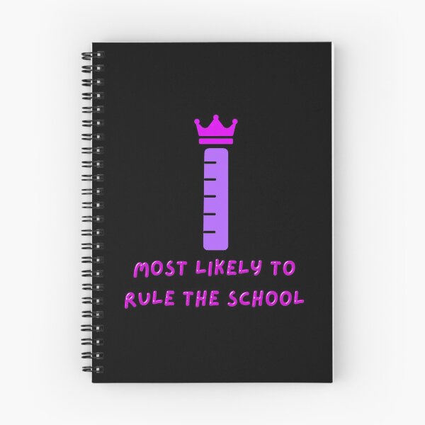 Item preview, Most likely to rule the school: cute crowned ruler pun (pink & purple) designed and sold by NerdyChibi.