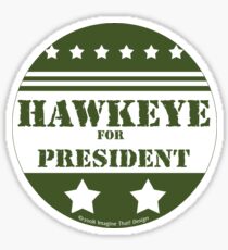 Hawkeye For President Sticker