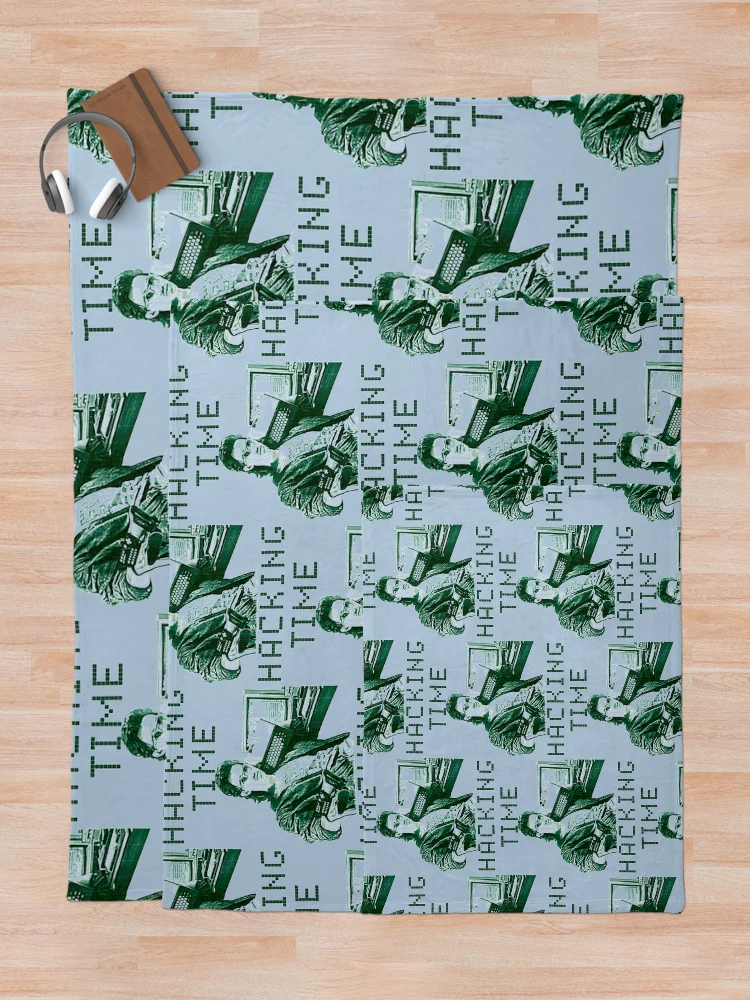 Thumbnail 5 of 6, Throw Blanket, Hacking Time designed and sold by FroxDesign.