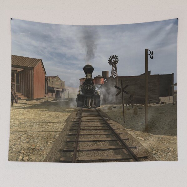 Item preview, Locomotive at the train station in the Wild West designed and sold by hen-anci-worlds.