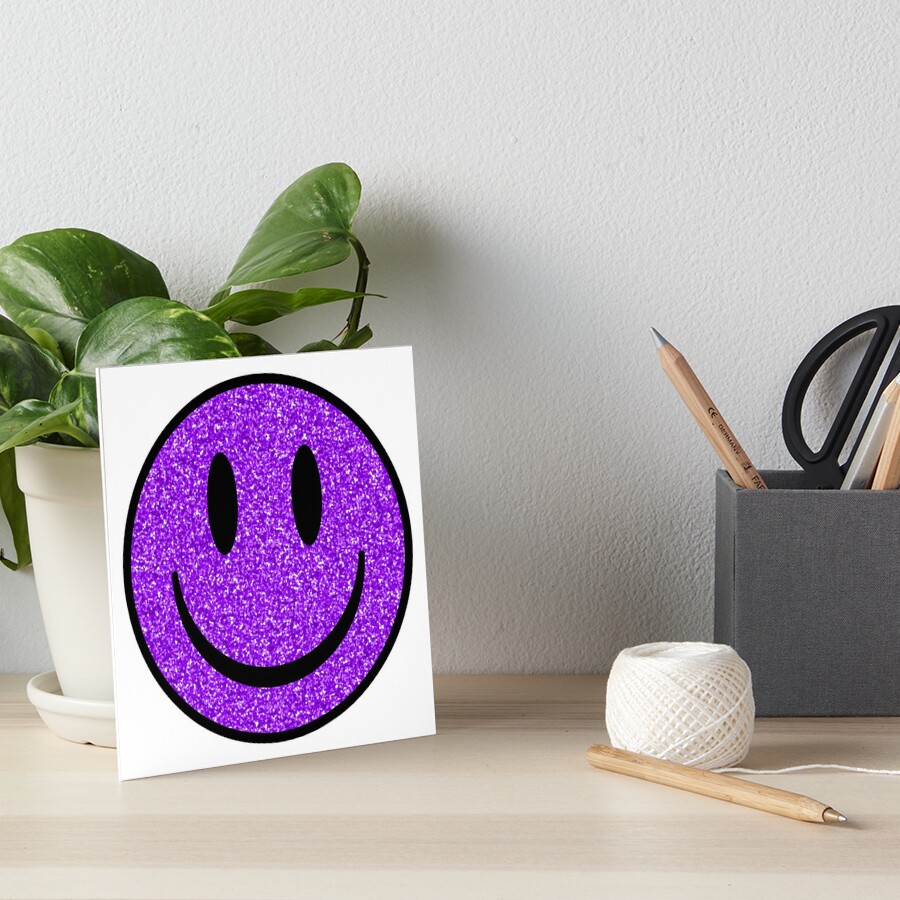 Glitter Purple Smiley Face Art Board Print For Sale By Ajoymoon Redbubble