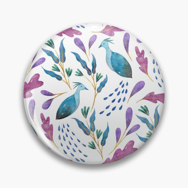 Item preview, Folk-Art Peacocks | Blue designed and sold by RebeccaFlaherty.