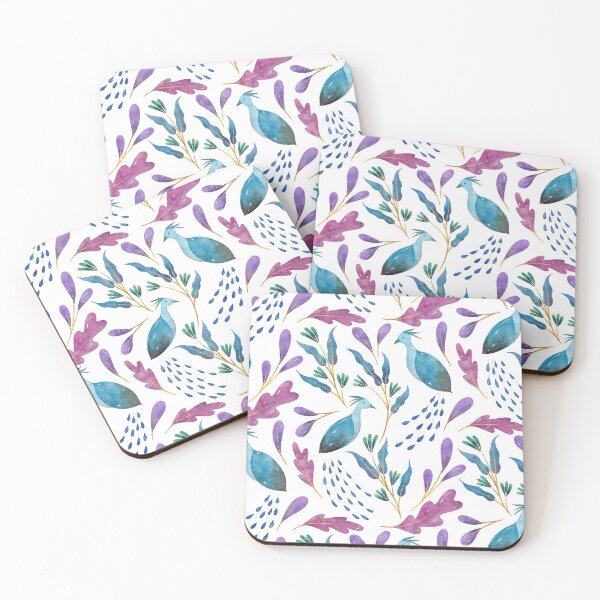 Item preview, Folk-Art Peacocks | Blue designed and sold by RebeccaFlaherty.