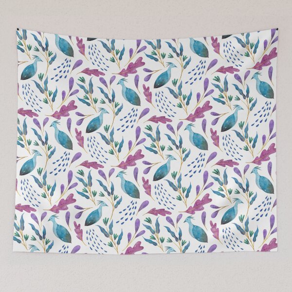 Item preview, Folk-Art Peacocks | Blue designed and sold by RebeccaFlaherty.