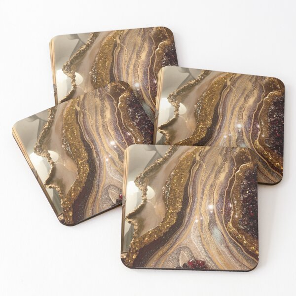 Item preview, cranberry, beige and gold marble print designed and sold by HadeeeeL.