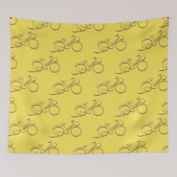 Item preview, Line art bicycle yellow pattern designed and sold by EngineerGoC.