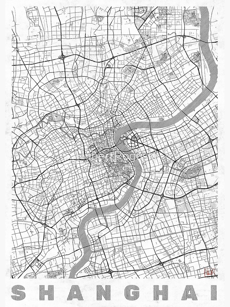 Shanghai Map Line by HubertRoguski
