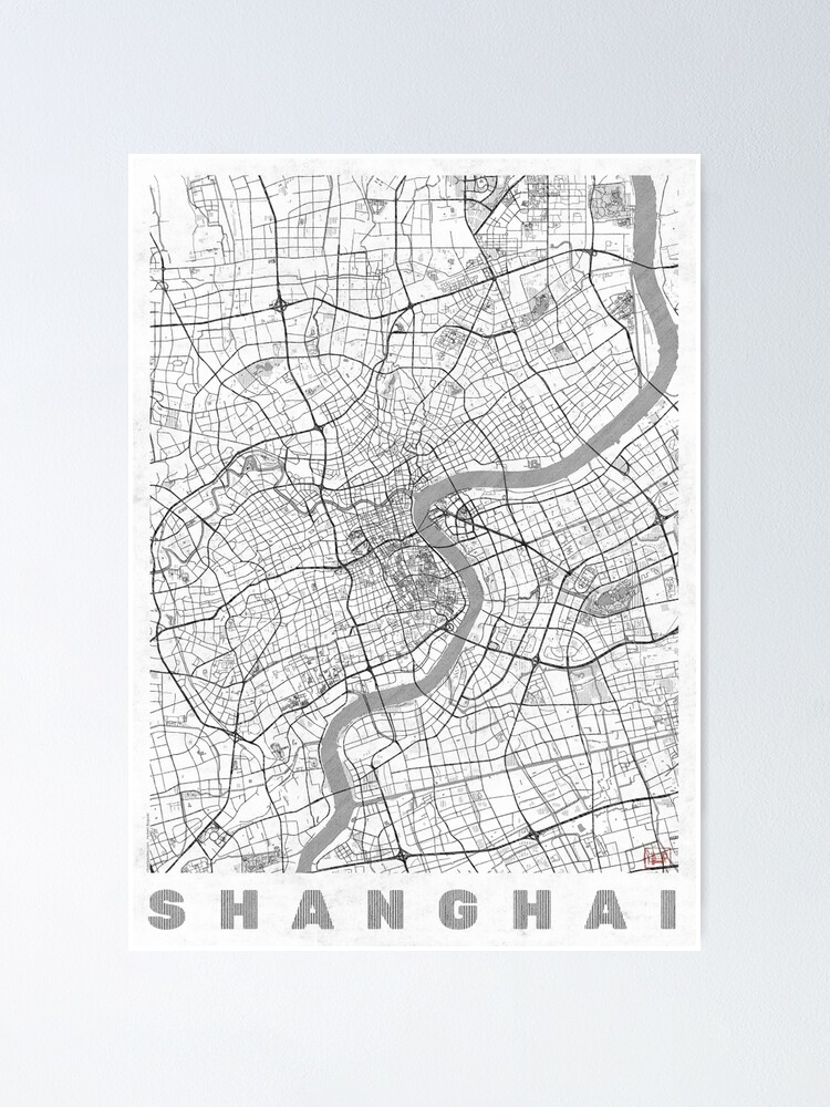 Alternate view of Shanghai Map Line Poster
