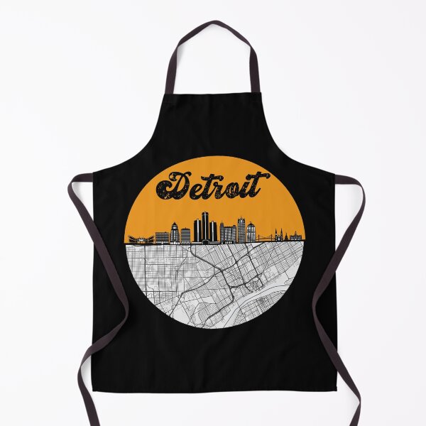Item preview, Detroit City Skyline With Map Vintage designed and sold by KrisSidDesigns.