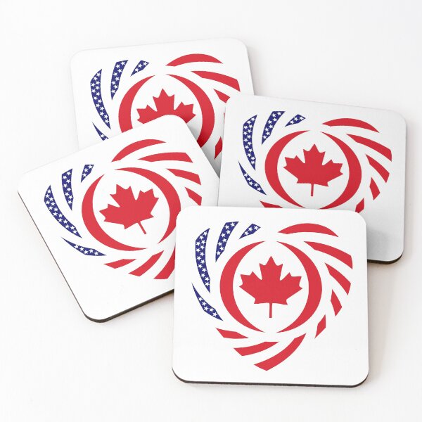 Item preview, Canadian American Multinational Patriot Flag Series (Heart) designed and sold by Carbon-Fibre Media.